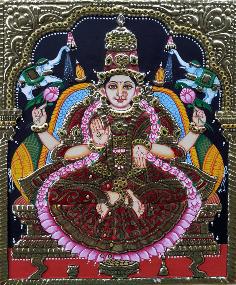 Buy Maa Lakshmi, Tanjore Art by Sanjay Tandekar