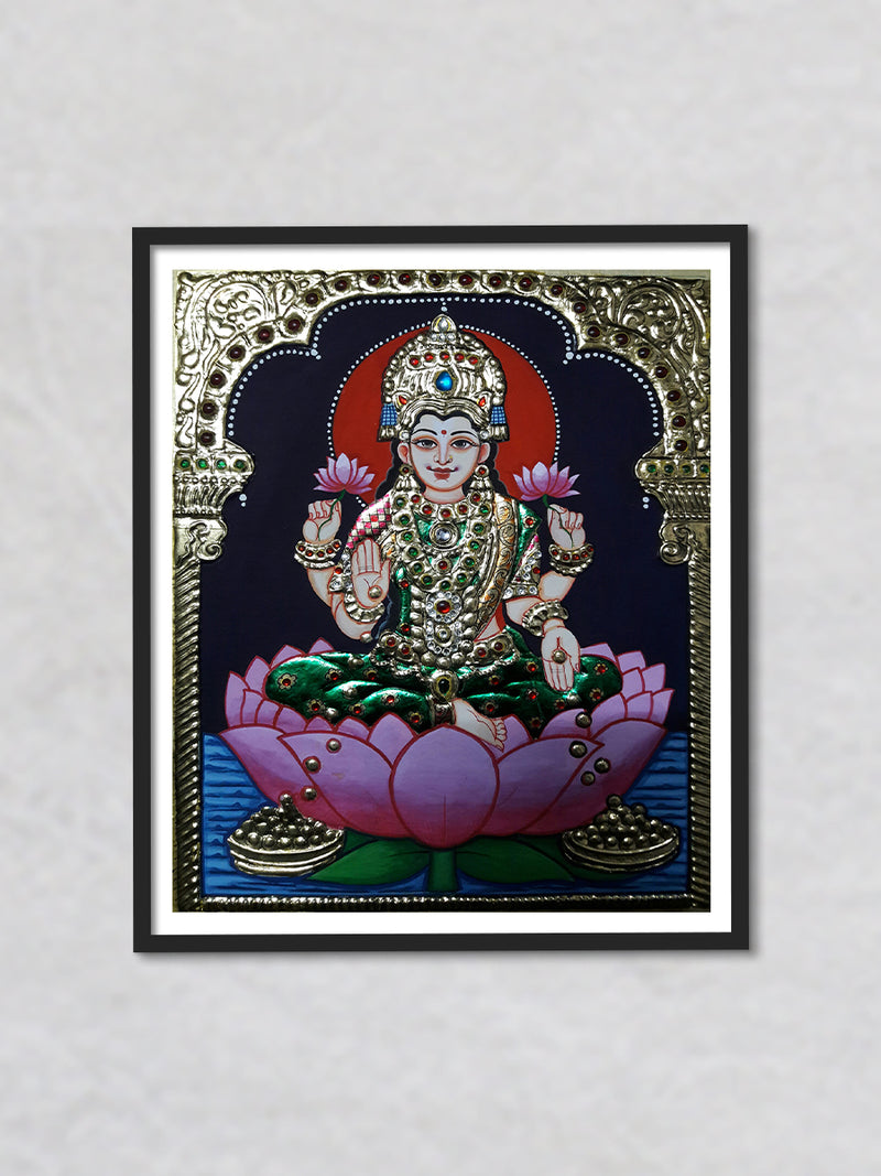 Maa Lakshmi, Tanjore Painting by Sanjay Tandekar