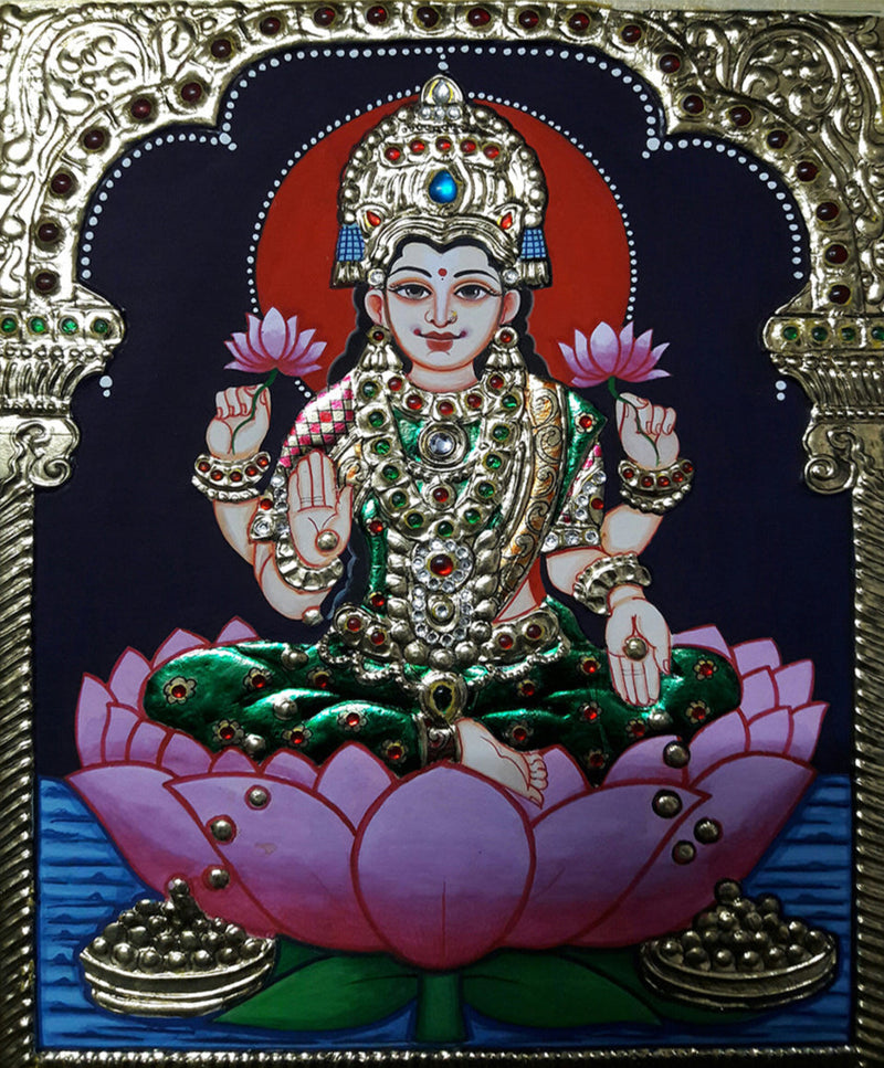 Buy Maa Lakshmi, Tanjore Painting by Sanjay Tandekar