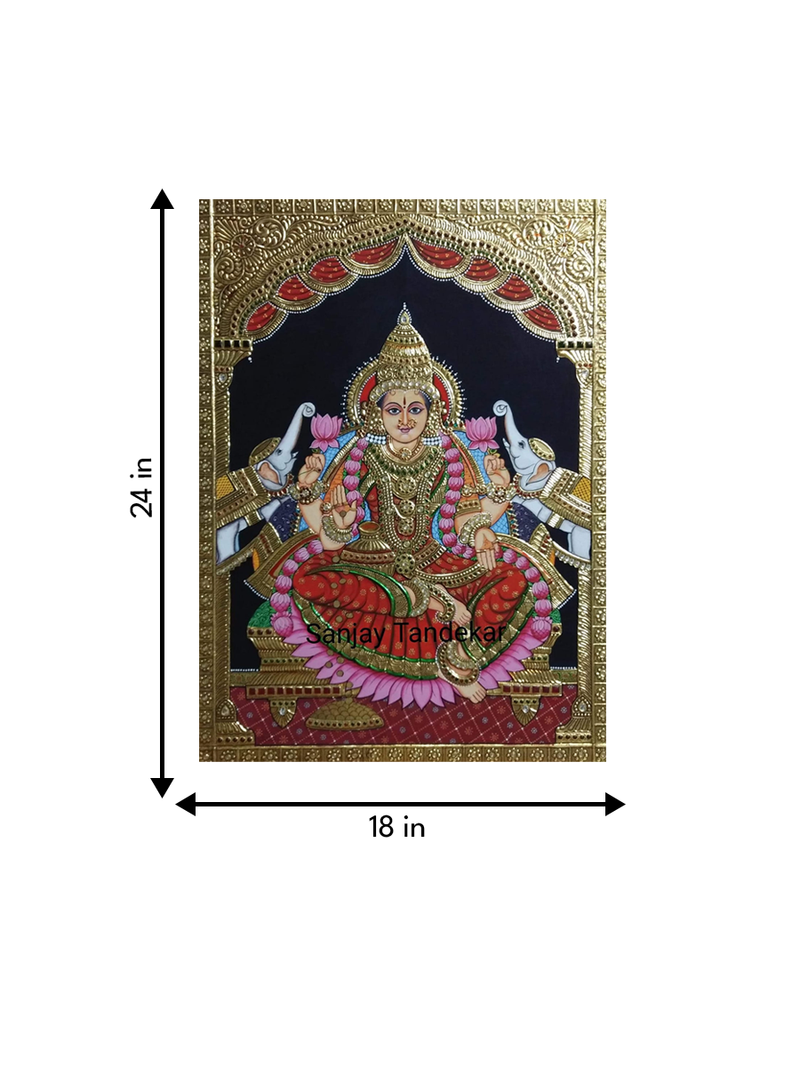 Maa Lakshmi Tanjore Painting by Sanjay Tandekar