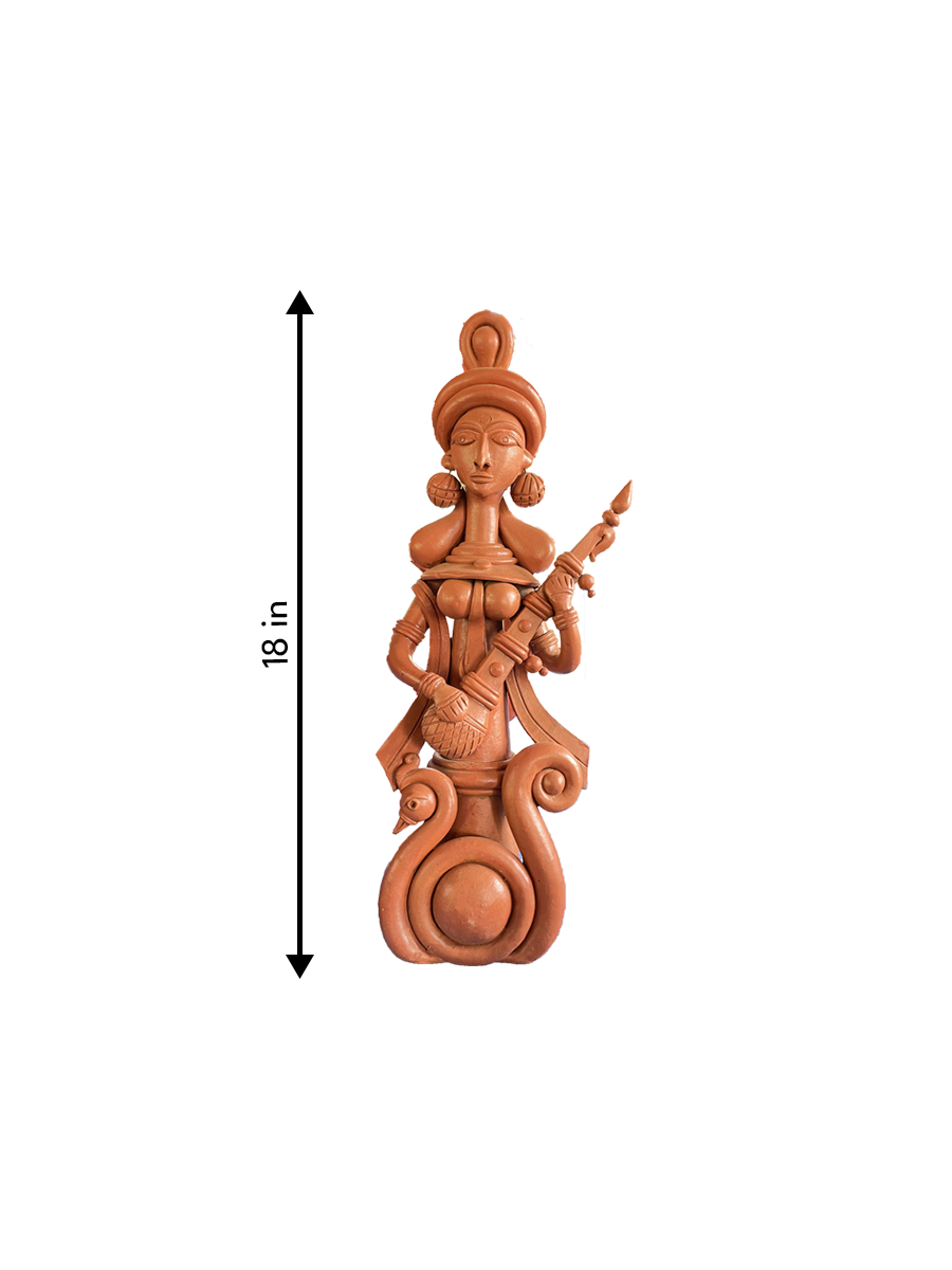 Maa Saraswati in Terracotta for sale