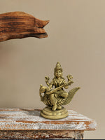 Shop for Gold Brass metal work of Maa Saraswati