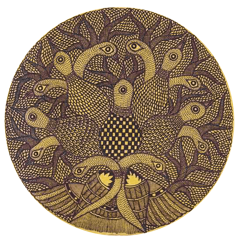 Buy peacock Madhubani Art Wall Plates