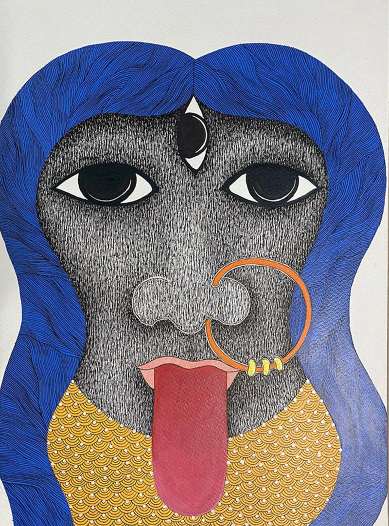 Mahakaali, Gond Painting by Venkat Shyam