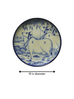 Majestic Cows in Blue Pottery Plates for sale