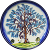 Majestic Tree In Blue Pottery Plate by Shilp Guru Gopal