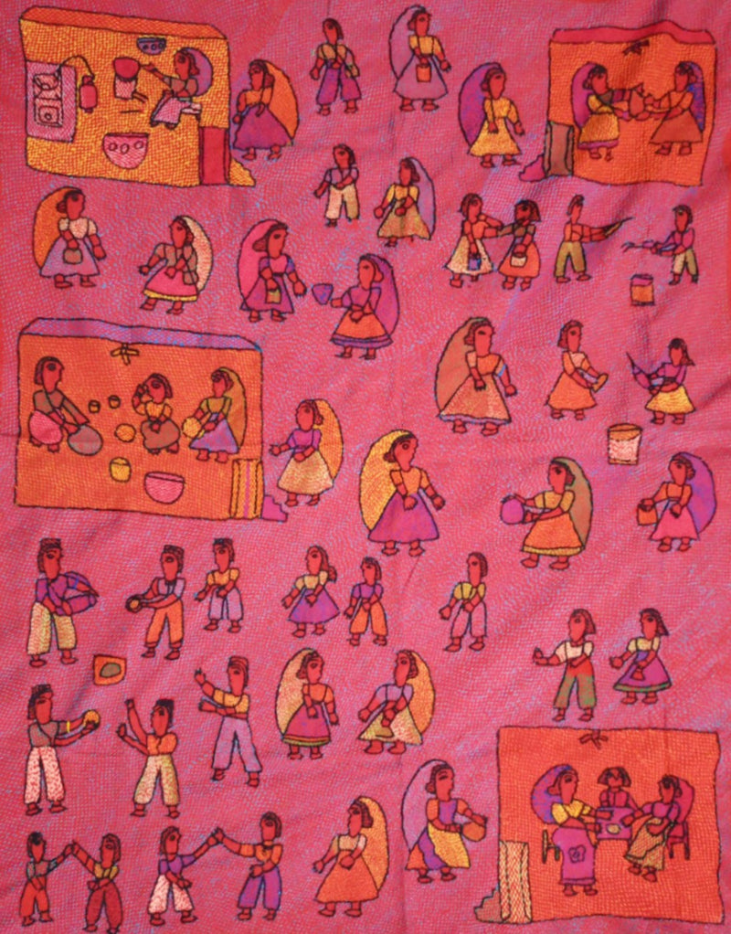 Buy Makar Sankranti In Sujani Embroidery by Sanju Devi