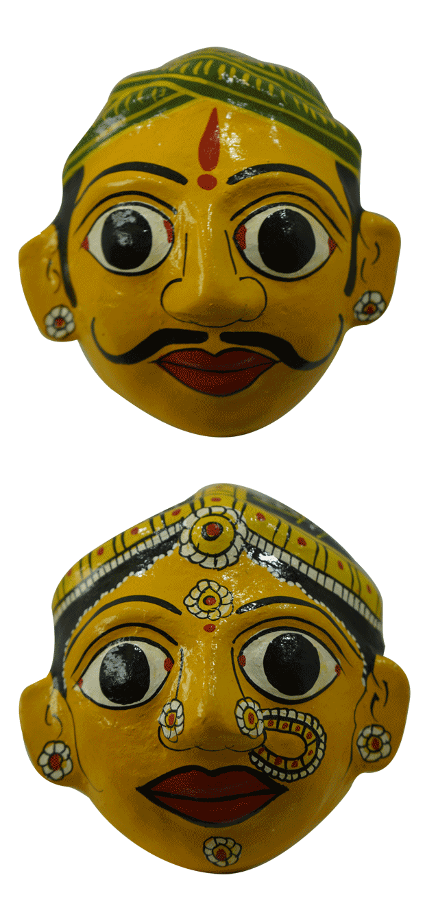 Buy Man and Woman in  Cheriyal mask by Sai Kiran