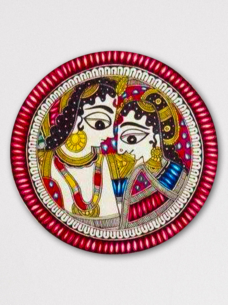 Couple Madhubani art Wall Plates for Sale