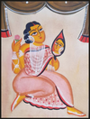 Mirror of Confidence: Uttam Chitrakar's Kalighat Self-Admiration