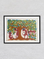 Monkeys on Tree, Bhil Art by Geeta Bariya