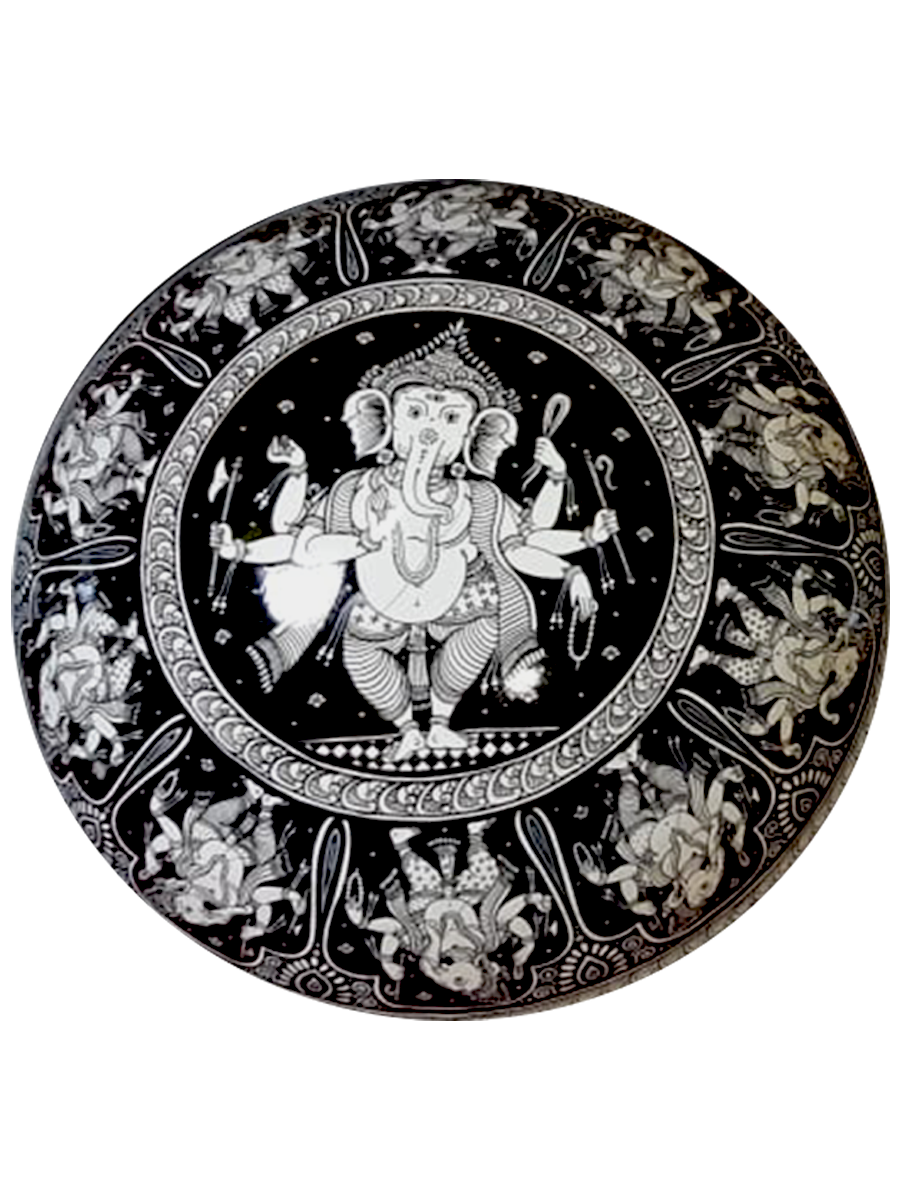 Buy Radhna Krishna  Pattachitra Wooden Wall Plates 