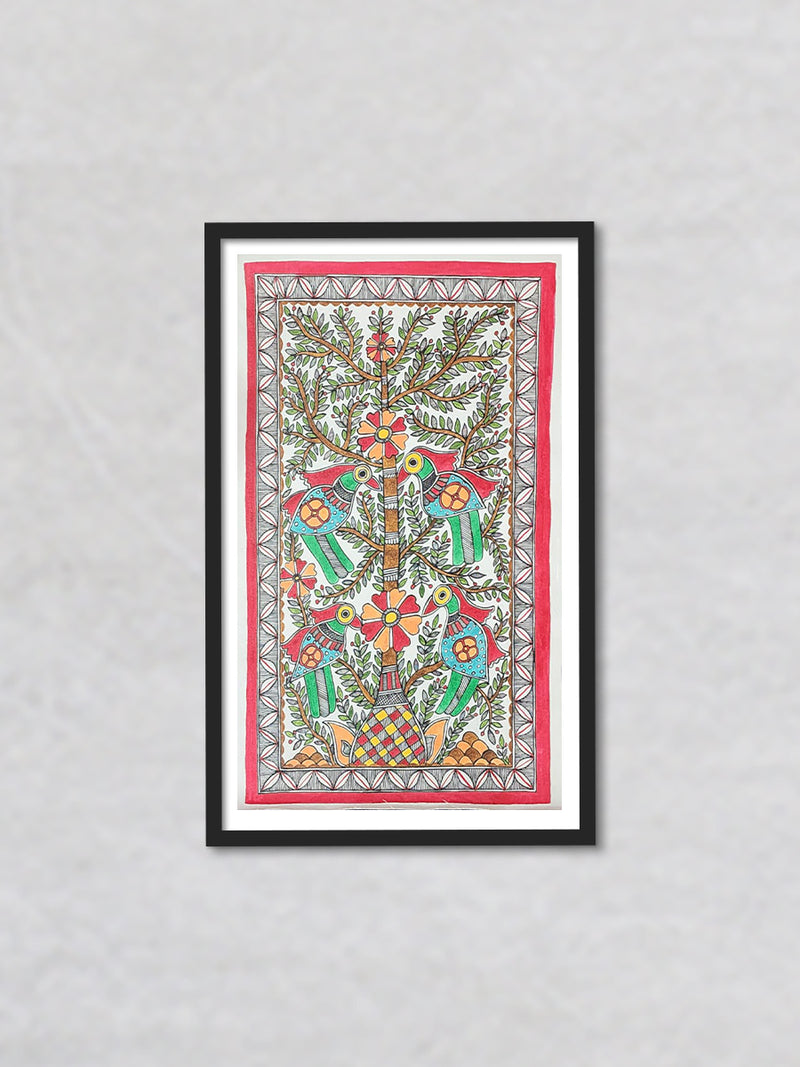 Motherhood - Arboreal Tapestry, Madhubani Painting by Priti Karn