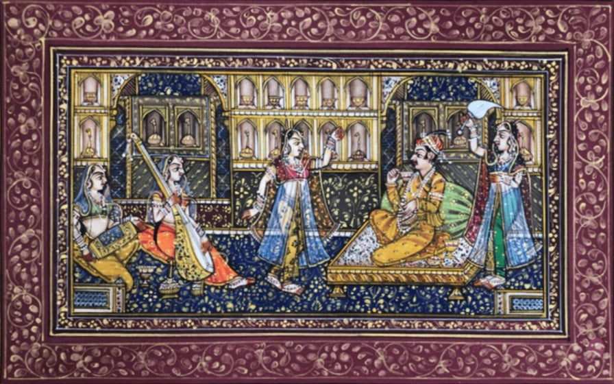 Buy Music in the Court in Miniature Painting by Mohan Prajapati