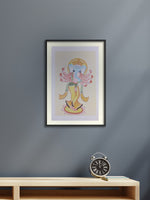 Elevate your home decor with the timeless elegance of 'The Poetic Lord Ganesh' Kalighat painting tradition from Mystic Reflections - shop now and bring artistry into your space!