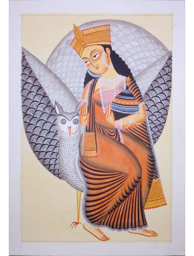 Indulge in the rich tapestry of colors and intricate details of Mystical Mastery Unleashed: A Kalighat Patua Masterpiece by adding it to your art collection today.