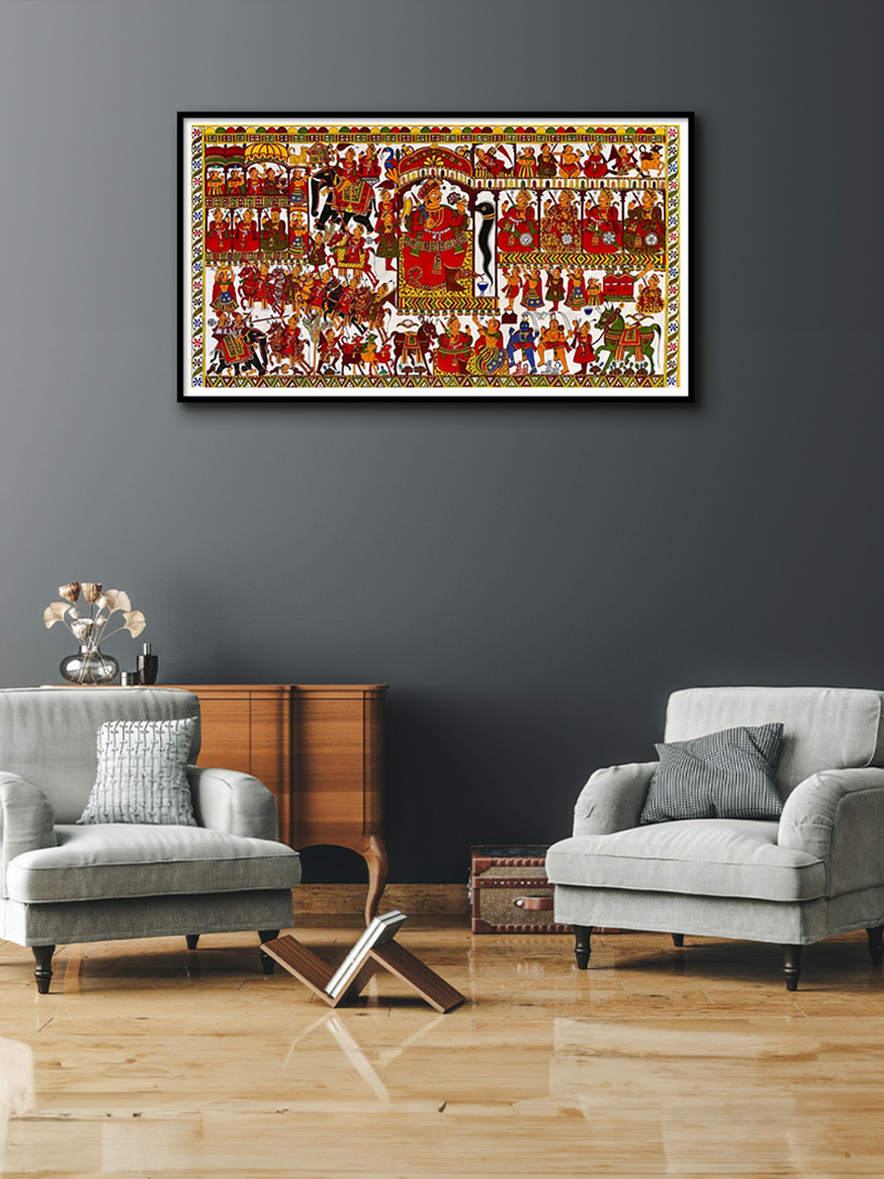 Mystical Tales – Devnarayan Heritage Phad Painting for sale