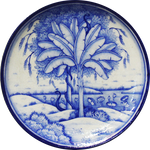 Natural Landscape In Blue Pottery Plate by Shilp Guru Gopal Saini