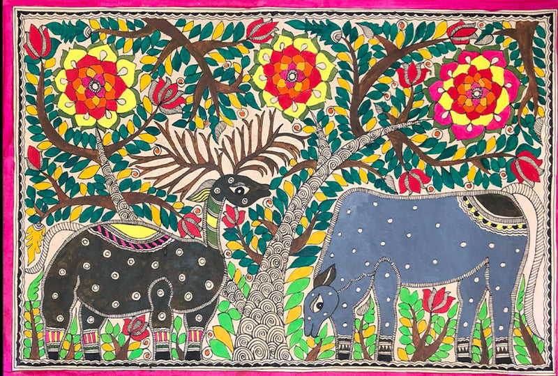 Nature & Animals, Madhubani by Ambika devi