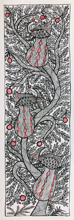 Buy Palm Trees Madhubani Painting by Ambika Devi