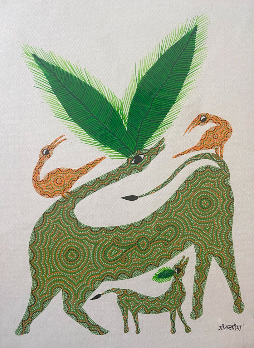 Buy Nature's Harmony, Bhil Art by Geeta Bariya