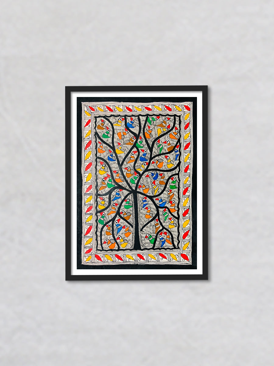 Nurturing Canopy, Madhubani Painting by Ambika Devi