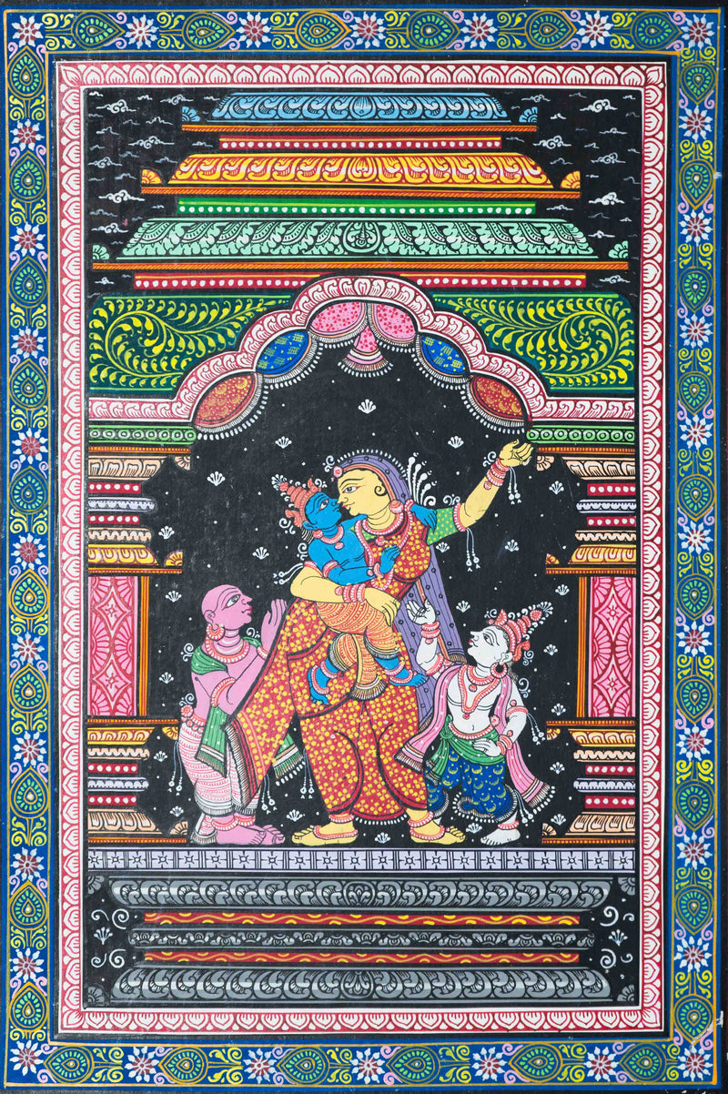 Buy Nurturing Devotion: Divinity in Pattachitra's Art Pattachitra Painting on a canvas 