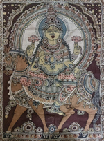 Shop Goddess Lakshmi: Kalamkari painting by Sudheer