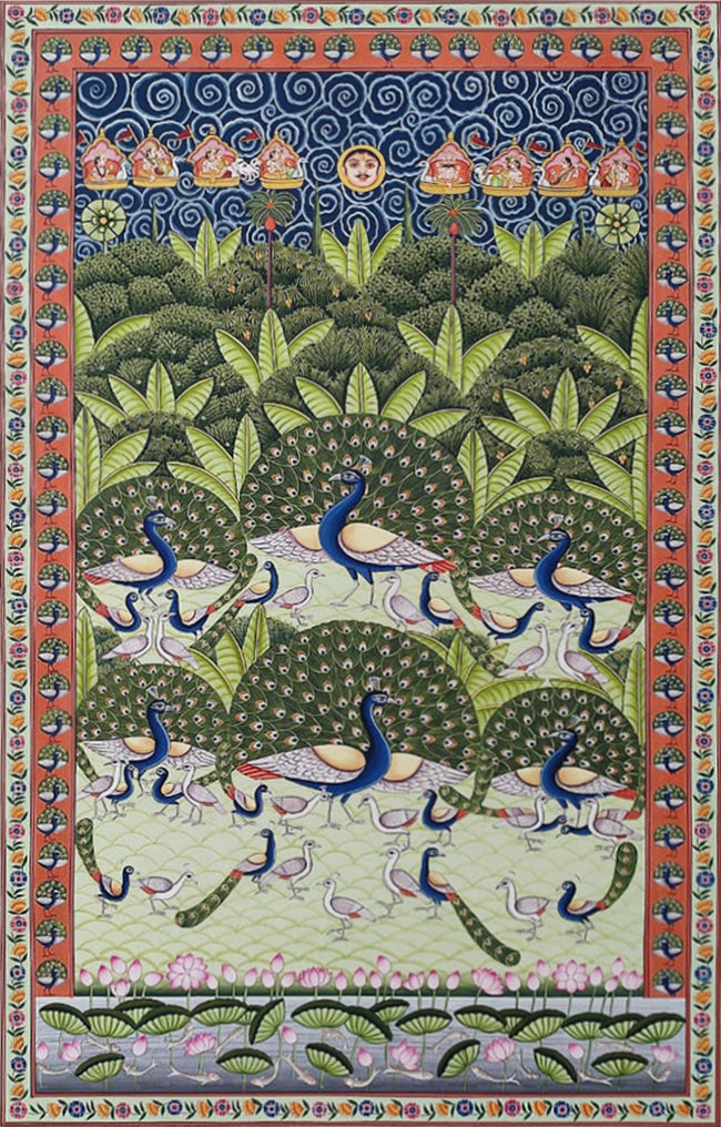 Peacock Raas in Pichwai by Shehzaad Ali Sherani