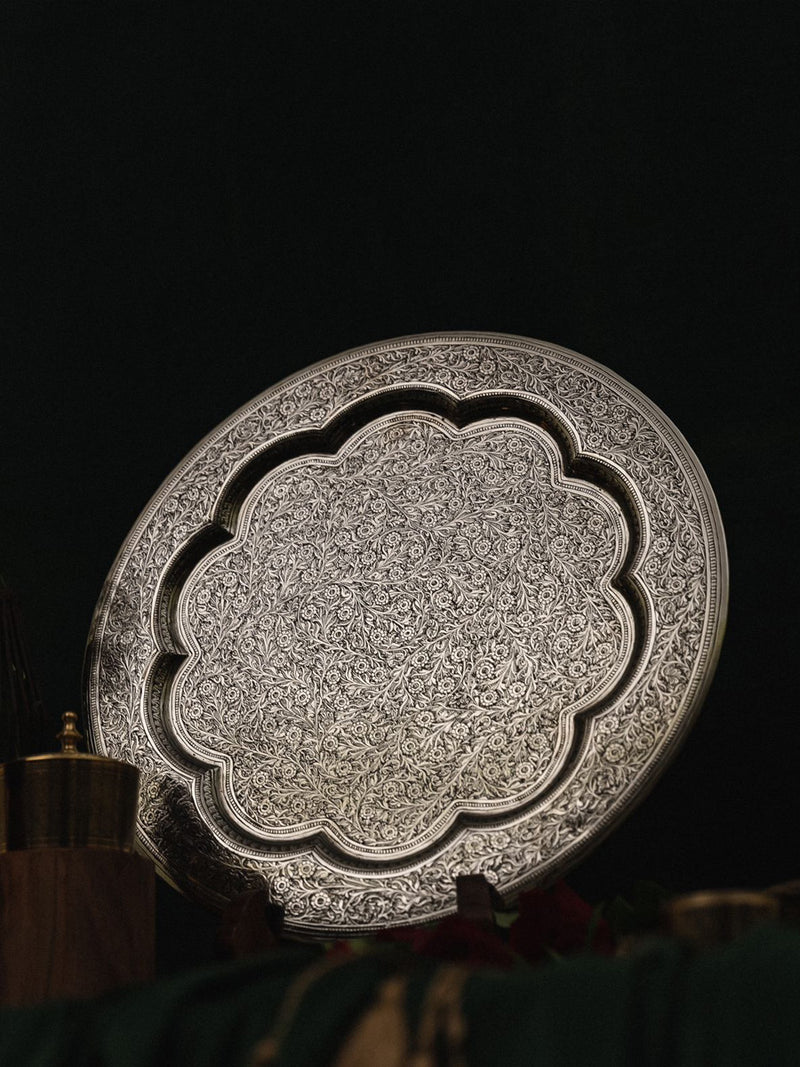 Gleaming Silver of Marodi Brass Plate