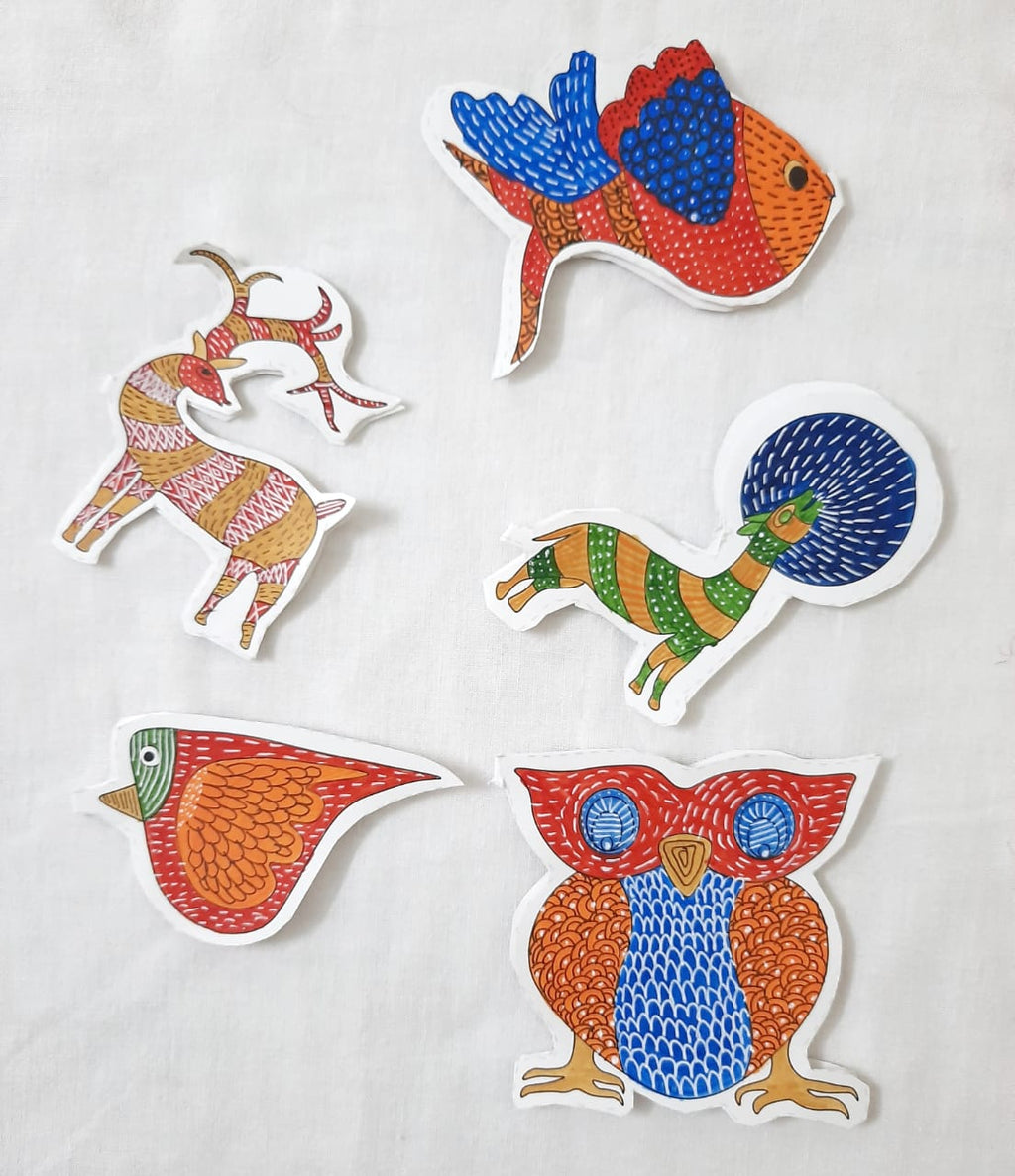 POTLI DIY Educational Craft kit - Christmas Decorations using Gond Art - Forest Friends (age 6 years +)