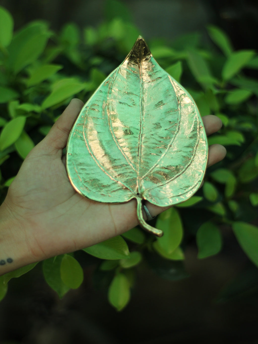 Sop Paan leaf in Brass work by Chanchal Chakraborty