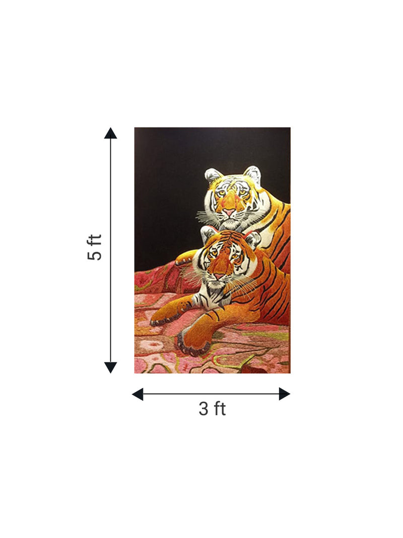 Pair of Tigers in Zardozi for sale