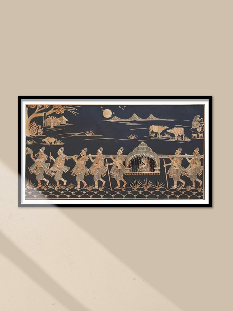 Shop Palanquin Bearers and the Bride in a Marriage Procession, Sikki Grass work by Suraj Kumar Sahu