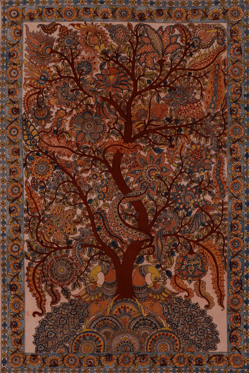 Buy Peacock and Tree in Kalamkari By Harinath N