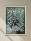 Shop Peacock in Greens Bhil Painting by Geeta Bariya