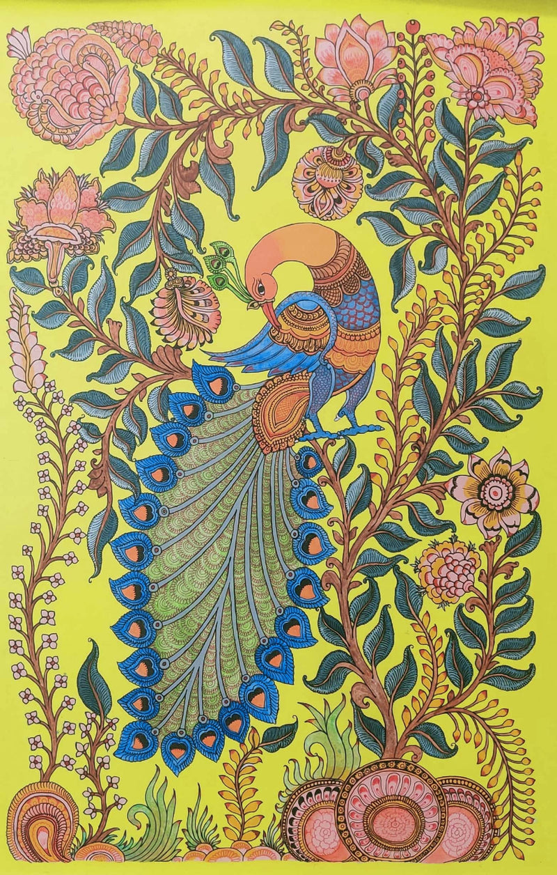 Shop Peacock in Kalamkari by Harinath N