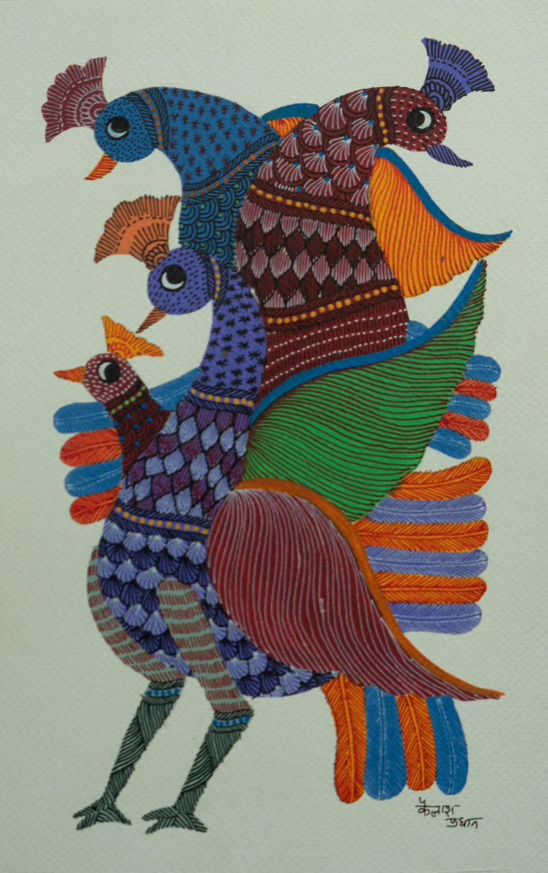 buy Peacocks in Gond by Kailash Pradhan