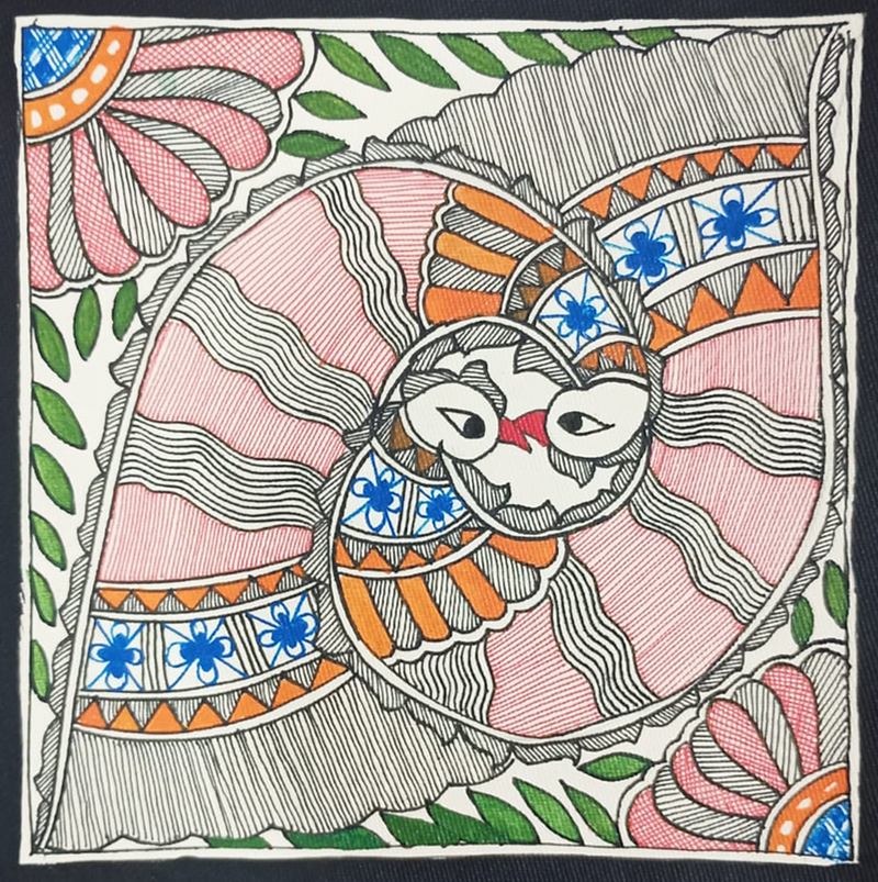 Buy Peacocks in Madhubani Painting 