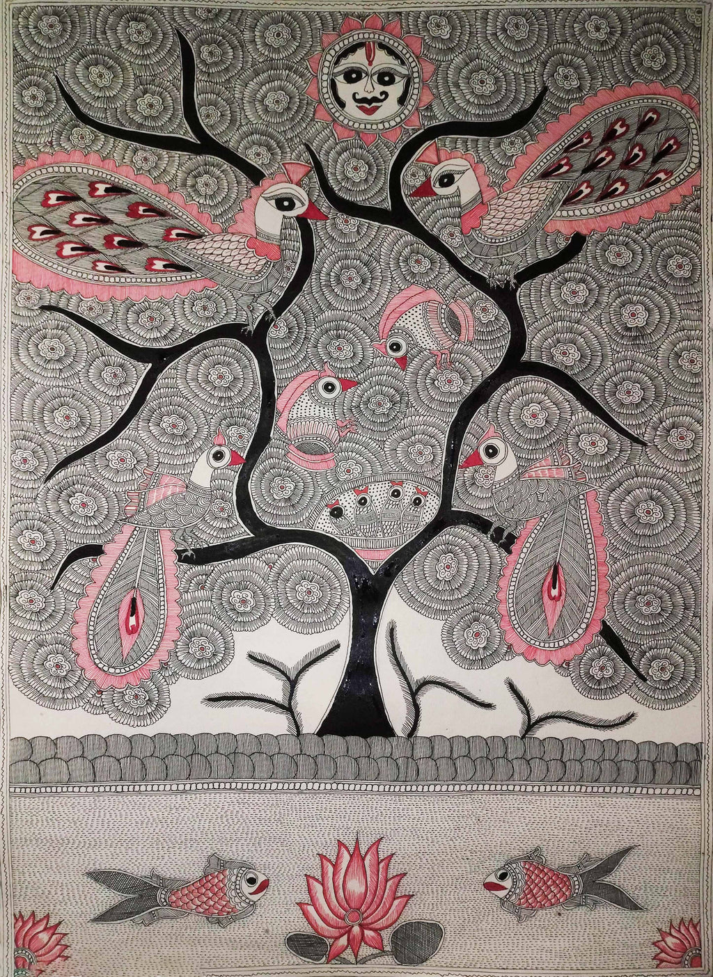 Buy Peacocks in Madhubani art by Vibhuti Nath