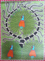 Order Peacocks in Madhubani by Vibhuti Nath