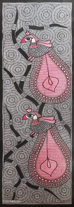 Peacocks on Boughs: Madhubani by Priti Karn