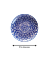 Petal and leaf pattern on plate in Blue pottery