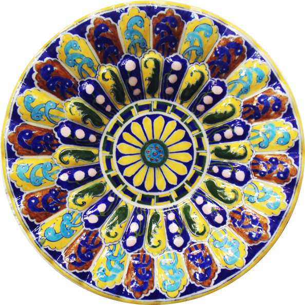 buy Petal like design In Blue Pottery Plate by Shilp Guru Gopal Saini