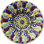 buy Petal like design In Blue Pottery Plate by Shilp Guru Gopal Saini