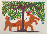 Buy Playful Tigers under a Tree of Life in Bhil Painting by Geeta Bariya