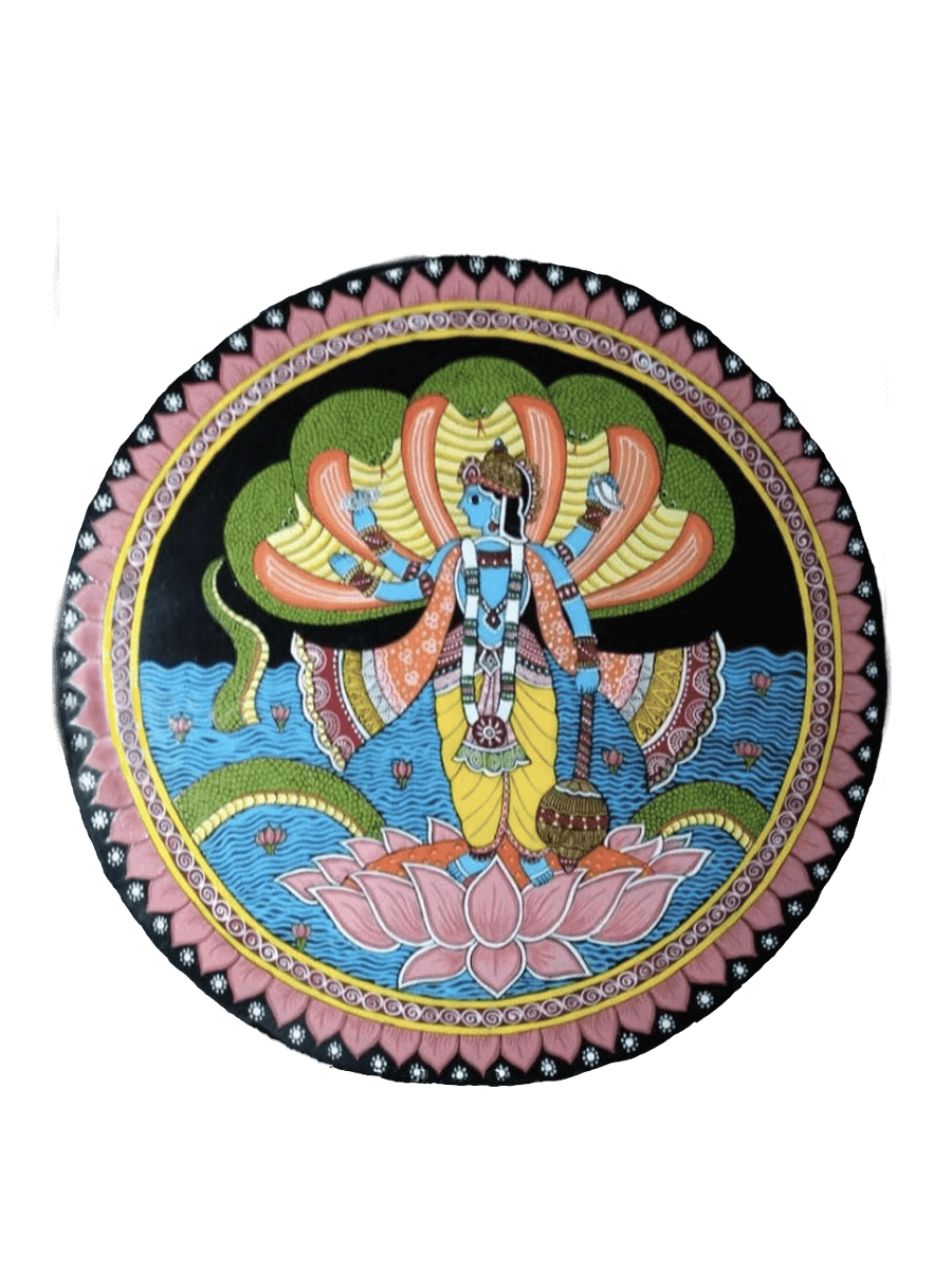 Order Online Lord Vishnu Tikuli round Wall Plates