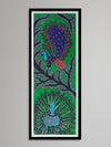 Buy Portrayal of peacocks with green background: Madhubani by Vibhuti Nath