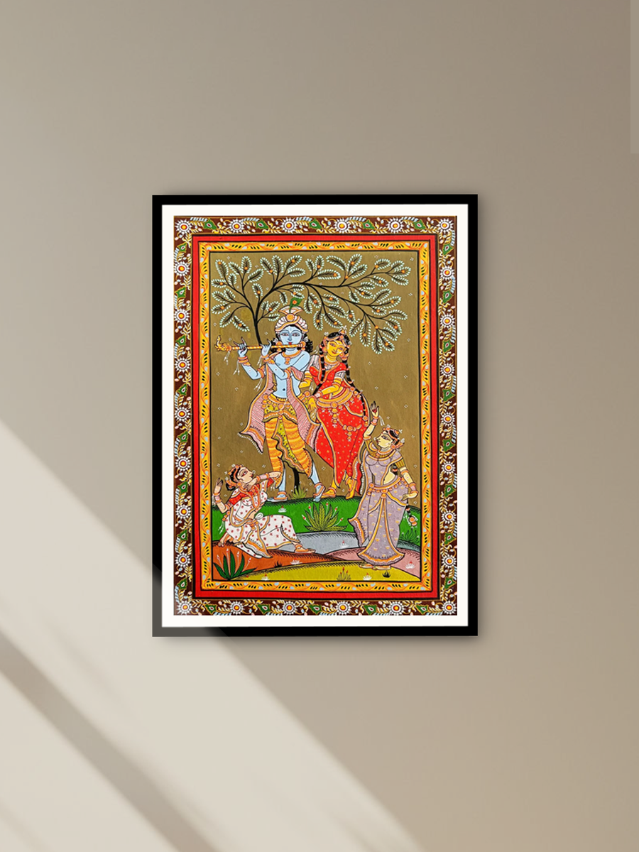 Purusottam Swain's Pattachitra: Radha and Krishna's Moments