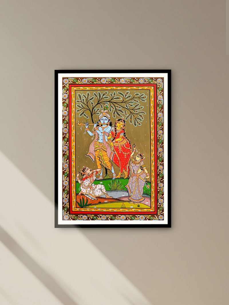 Purusottam Swain's Pattachitra: Radha and Krishna's Moments